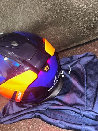 Casco Shark Moto Azul y Naranja talla L y talla M