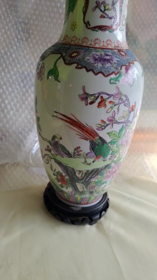 Vaso Porcellana Macau base Legno Hong Kong