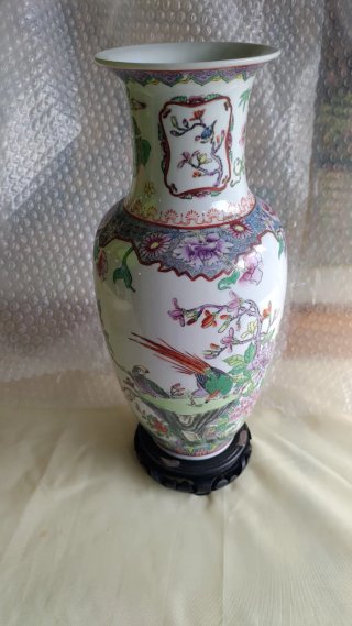 Vaso Porcellana Macau base Legno Hong Kong