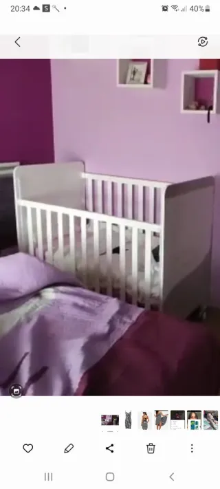 Cuna colecho blanca+colchón de fibra de coco