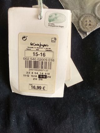 PANTALÓN CHINO NIÑO 15 - 16 AÑOS AZUL MARINO