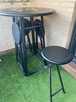 Conjunto Mesa y Sillas Terraza Negro