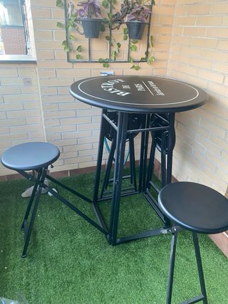 Conjunto Mesa y Sillas Terraza Negro