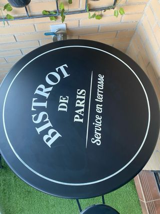 Conjunto Mesa y Sillas Terraza Negro