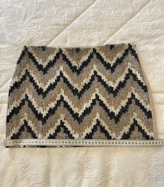 Falda Zara Zigzag Lentejuelas