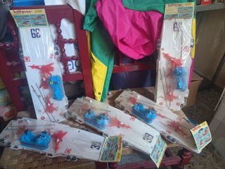 5 barcos juguete bullycan años 80 plastico kiosco