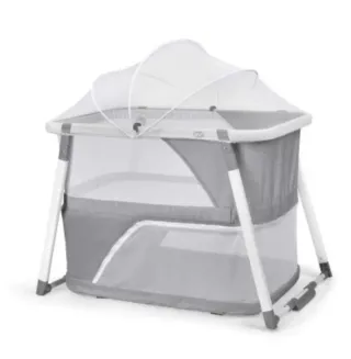 Cuna de viaje plegable gris