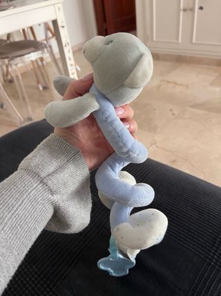 Peluche oso sonajero carrito azul