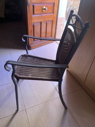 Sillas de jardín forja y ratan