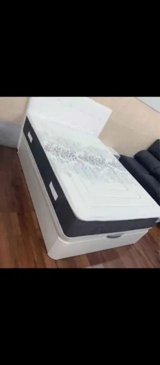 Canapé cama individual blanco y gris