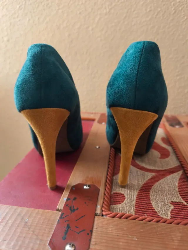 Zapatos Mish Moda Tacon Peep Toe Flor