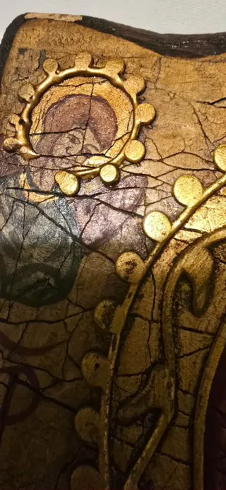 Icono pintado a mano con pan de oro 40×30×2,5