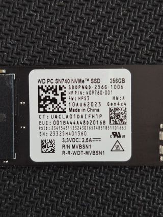 SSD 256GB NVMe M.2 PCIe Gen4X4 Western Digital