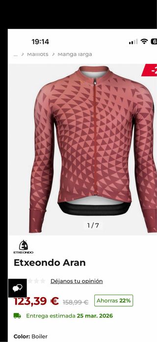 Maillot Etxeondo Aran Caldera Talla M