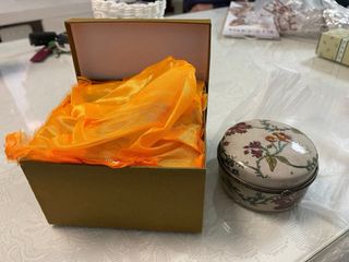 Juego de 3 Cajas Cerámica Florales