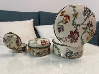 Juego de 3 Cajas Cerámica Florales