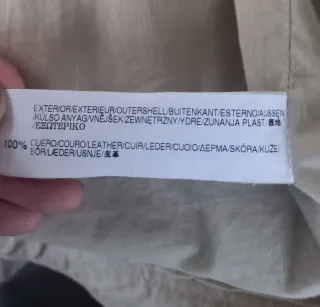 Chaqueta Zara Beige Piel Auténtica Vintage