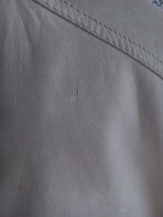 Chaqueta Zara Beige Piel Auténtica Vintage