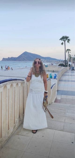 Vestido Zara branco bordado tam s