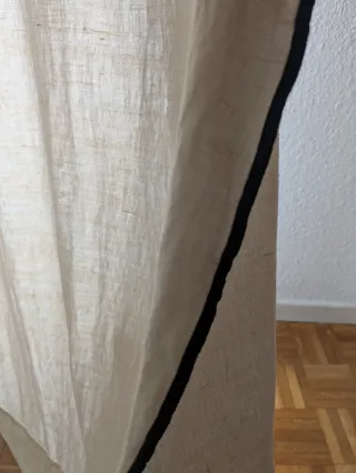 Cortinas Lino Zara Home con Pespunte Negro