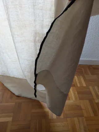 Cortinas Lino Zara Home con Pespunte Negro