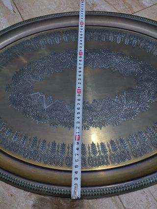 Bandeja ovalada antigua con asas