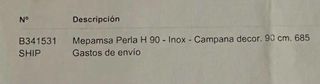 Campana extractora Mepamsa Modelo perla H90
