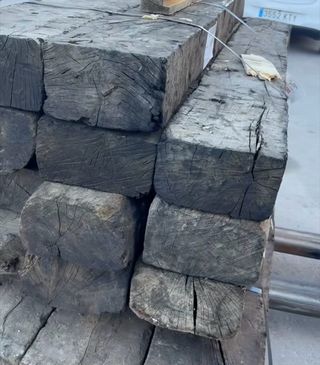 Traviesas de tren de madera