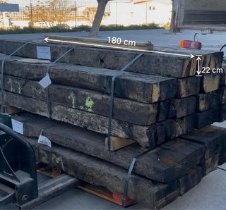 Traviesas de tren de madera