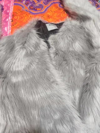 Abrigo pelo gris talla S