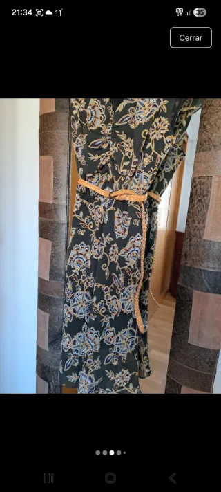 Vestido estampado verde oliva