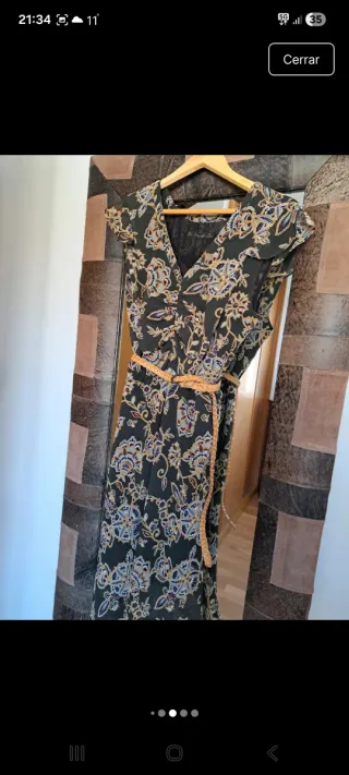 Vestido estampado verde oliva