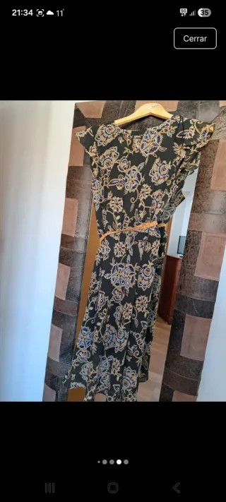 Vestido estampado verde oliva