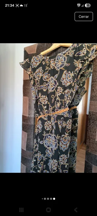 Vestido estampado verde oliva