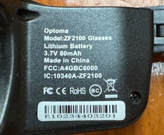 Gafas 3D Optoma RF y DLP-LINK + Receptor