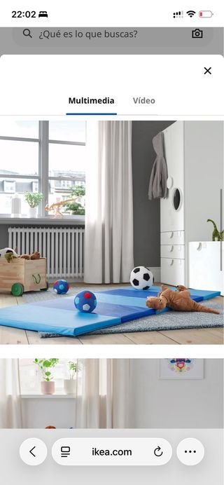 Alfombrilla plegable azul Ikea. 2 por 30 euros