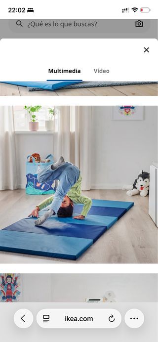 Alfombrilla plegable azul Ikea. 2 por 30 euros