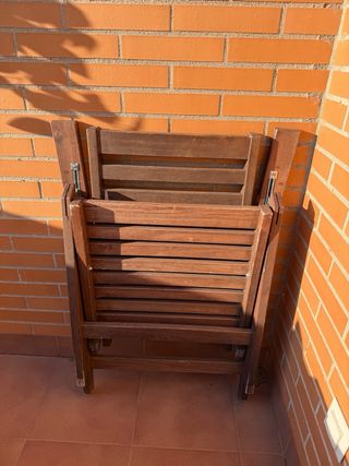 Conjunto 6 Sillas Madera y Cojines Rojo y negro