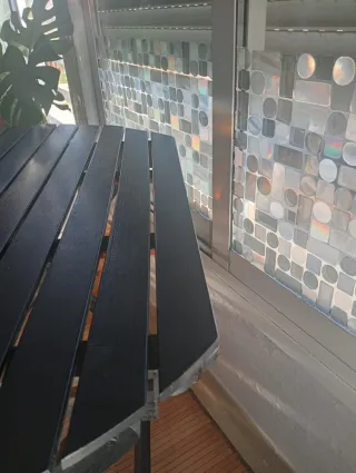 Mesa redonda madera jardín/terraza 90cm