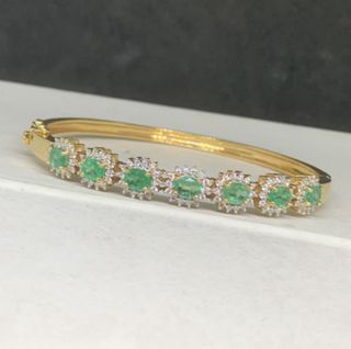 Pulsera Oro 18K Esmeraldas y Diamantes