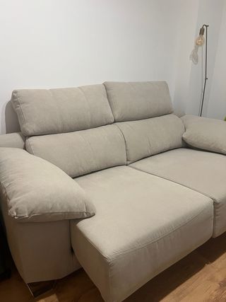 Sofá de 3 plazas tela beige