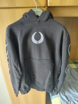 Felpa unisex nera con inserto fluorescente tg L