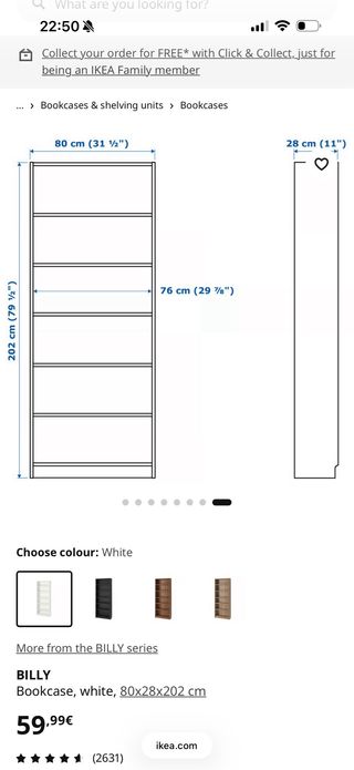 Estantería Billy IKEA Blanca