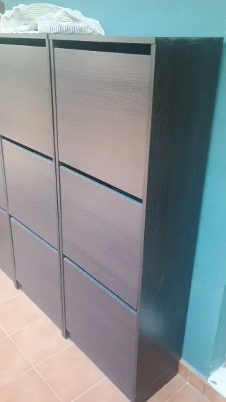 Zapatero 3 módulos negro/marrón