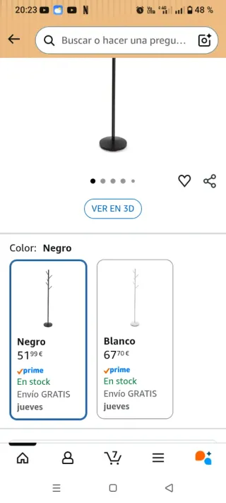 Perchero de pie negro metálico