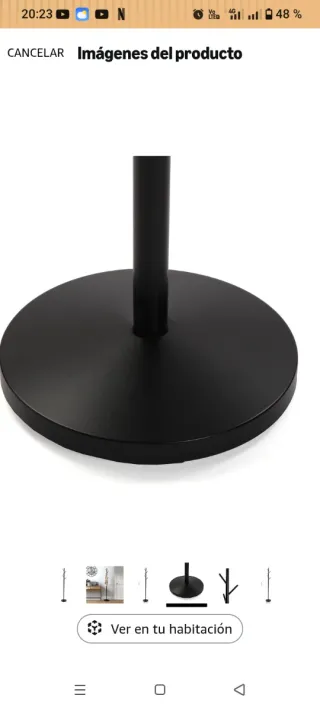 Perchero de pie negro metálico