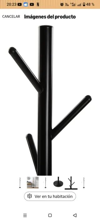 Perchero de pie negro metálico