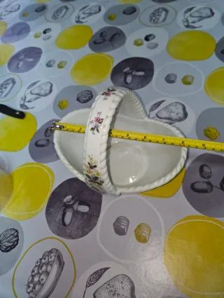 Cesta cerámica vintage con asa