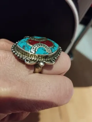 Anillo Nepal Alpaca Turquesa