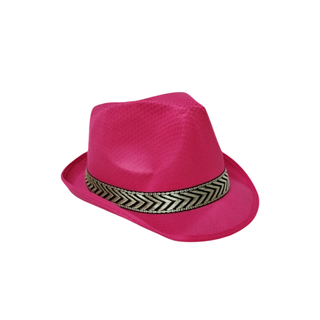 Confezione da 12 Cappelli Fedora Fucsia per Adulti